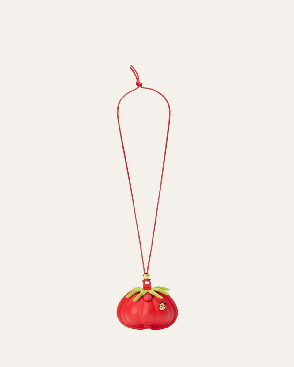 Tomato Neck Pouch Crossbody Bag in Leather